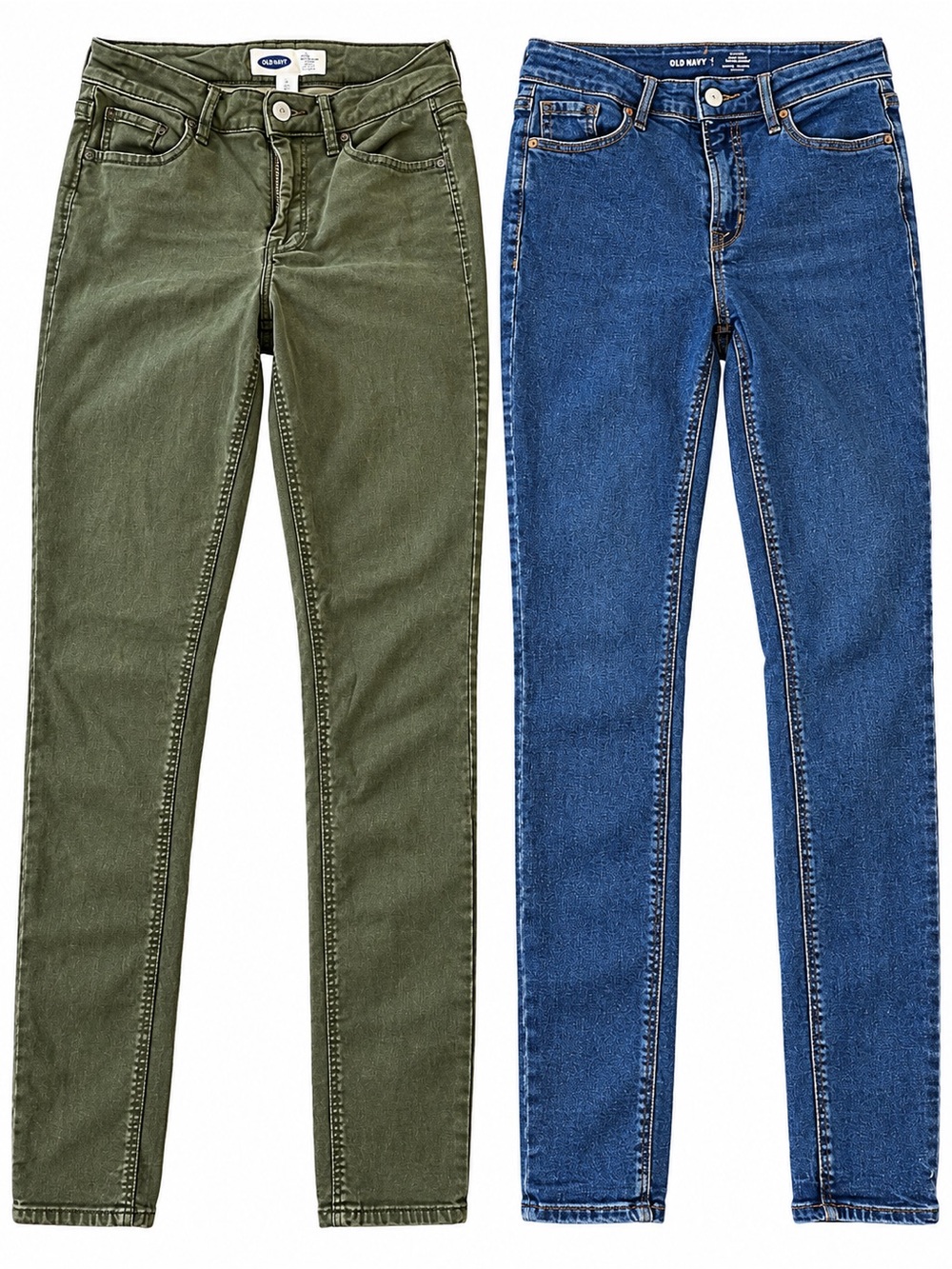 Old Navy Skinny Jeans — Olive Green & Blue